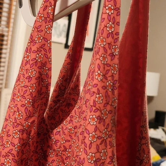 Pink floral halter top dress